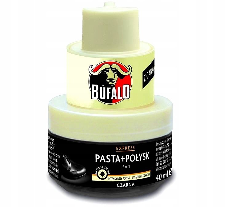 G9-19 CZARNA SAMOPOŁYSKOWA PASTA Z WOSKIEM DO BUTÓW SKÓRZANYCH BUFALO 40 ML