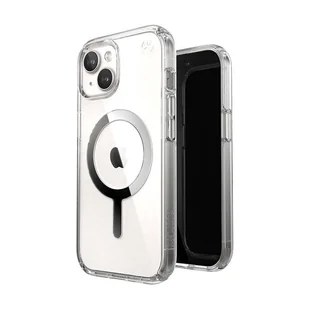Speck Presidio Perfect-Clear MagSafe - Etui iPhone 15 (Clear / Chrome Finish / Serene Silver) - Etui i futerały do telefonów - miniaturka - grafika 1