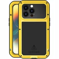 Etui i futerały do telefonów - LOVE MEI Etui Pancerne + szkło Powerful do iPhone 14 Pro żółte - miniaturka - grafika 1