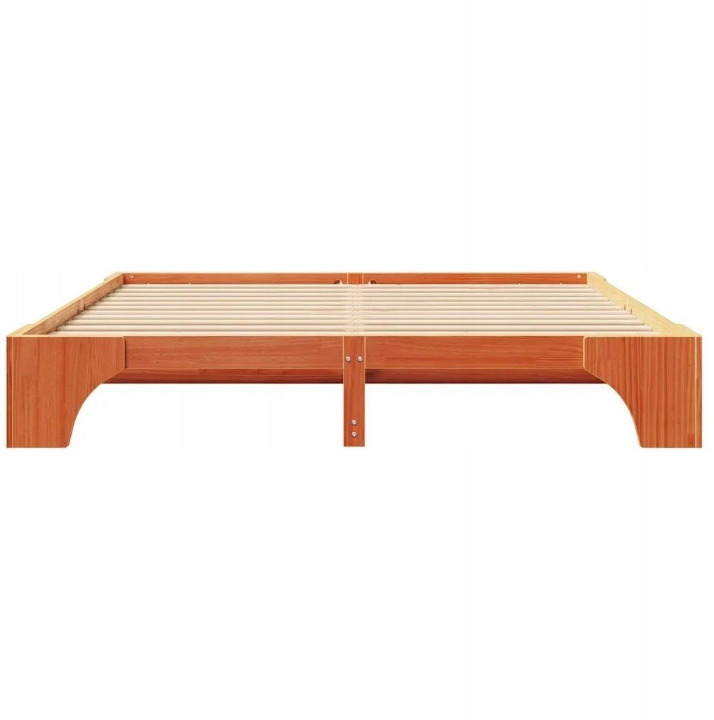 vidaXL Rama łóżka brązowa woskowana 200x200 cm z litego drewna sosnowego
