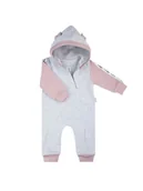 Kombinezony dla dzieci - Dziewczęcy kombinezon dresowy z uszkami szary Nicol,r.86 - miniaturka - grafika 1