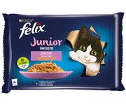Mokra karma dla kotów - FELIX Fantastic Junior w galaretce z kurczakiem i łososiem 4x85g - miniaturka - grafika 1