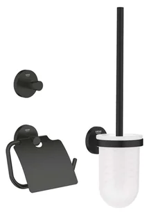Grohe QuickFix Start - Zestaw akcesoriów do toalety 3 w 1, czarny mat 412042430 - Stojaki i wieszaki na papier toaletowy - miniaturka - grafika 1