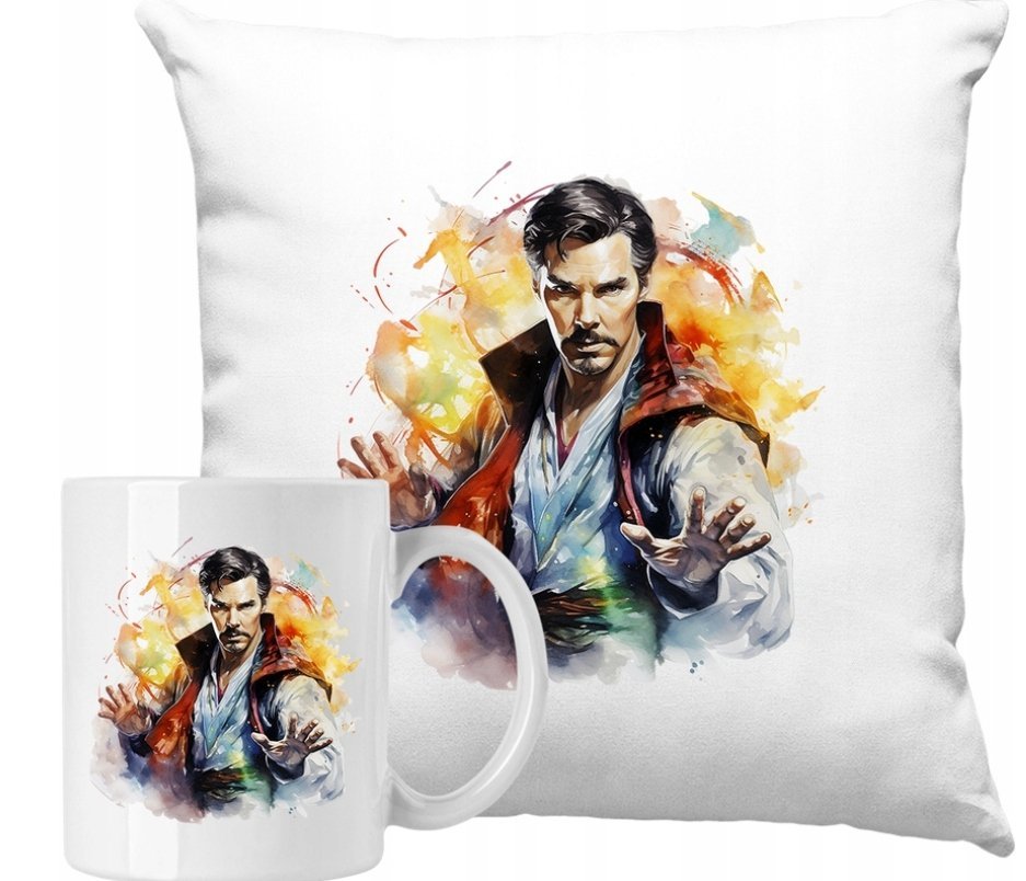 ZESTAW PODUSZKA + KUBEK Doktor Strange Pomysł Na Prezent +IMIĘ #2