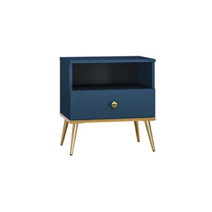 Szafka nocna Glamour MARINE 06 granatowy/złoty - Szafki nocne - miniaturka - grafika 1