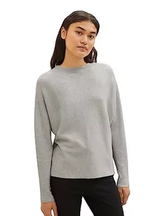 TOM TAILOR Denim Sweter damski, 32510 - Basic Light Grey Melange, S - Swetry damskie - miniaturka - grafika 1