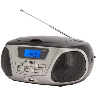 Aiwa BBTU-300BKMKII czarno-srebrny - Radioodtwarzacze - miniaturka - grafika 1