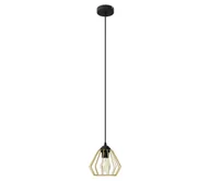 Lampy sufitowe - Żyrandol na lince AGAT 1xE27/60W/230V złoty/czarny - miniaturka - grafika 1