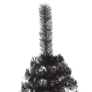 Lumarko Sztuczna choinka połówka ze stojakiem, czarna, 210 cm, PVC - Choinki - miniaturka - grafika 7