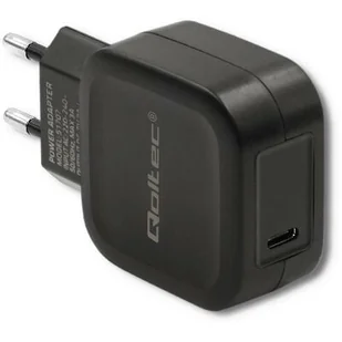 Qoltec ŁADOWARKA SIECIOWA USB TYP C, PD, 5V, 3A, 20W, CZARNA 2_361504 - Ładowarki do telefonów - miniaturka - grafika 2