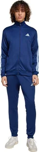 Dres męski adidas Sportswear Basic 3-Stripes French Terry niebieski JI8873 M - Dresy męskie - miniaturka - grafika 1
