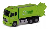 Samochody i pojazdy dla dzieci - Samochód Metalowy Zielona Śmieciarka Z Efektami Dźwi/Świetlnymi - miniaturka - grafika 1