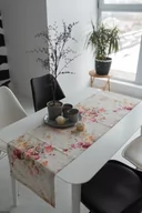 Obrusy i serwetki - Bieżnik plamoodporny bawełniany z wzorem Kwiaty - miniaturka - grafika 1
