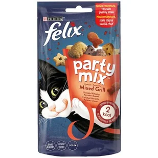 Purina Felix Party Mix karma dla kota o smaku wołowiny, kurczaka i łososia 60g - Suplementy i witaminy dla kotów - miniaturka - grafika 2