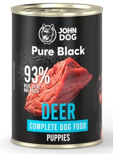 JohnDog Pure Black Puppy jeleń 400g - Mokra karma dla psów - miniaturka - grafika 1