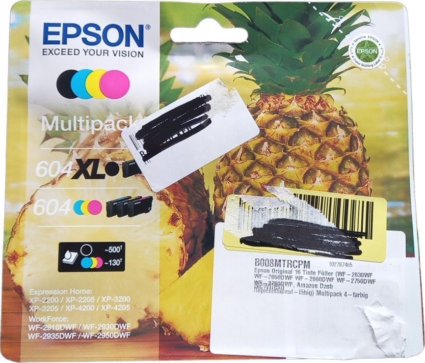 Tusz Epson Epson 604/604XL Multipack - 4er-Pack - XL Schwarz + Standard-Kapazitat - Schwarz, Gelb, Cyan, Magenta - original - Blister mit RF- / akustischem Alarmsignal - Tintenpatrone - fur Expression Home XP-2200, 2205, 3200, 3205, 4200, 4205, WorkForc