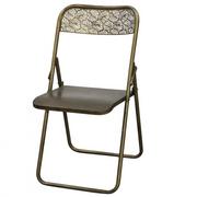Krzesła - Krzesło Metalowe Składane Antyczne Złoto 2 Szt. - miniaturka - grafika 1