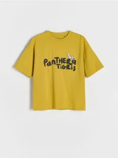 Reserved - Bawełniany t-shirt oversize - zielony - Koszulki dla chłopców - miniaturka - grafika 1