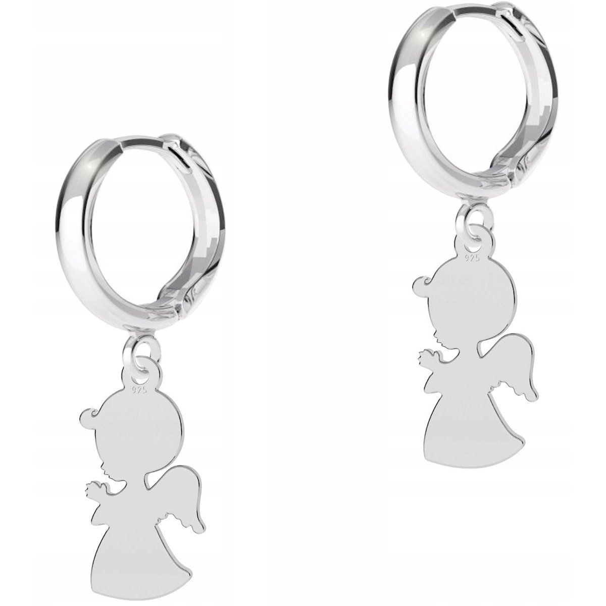 Kolczyki Srebrne Anioły Chłopiec Aniołki Angel Anioł Stróż SREBRO 925