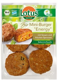 LOTUS (świeże produkty wegańskie) Mini burgery warzywne z tofu bio 250 g - lotus BP-4026584177620 - Produkty wegańskie i wegetariańskie - miniaturka - grafika 1