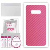 Szkła hartowane na telefon - Folia naklejka skórka strukturalna na TYŁ do Samsung Galaxy S10e -  Carbon Różowy - apgo SKINS - miniaturka - grafika 1