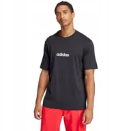 Koszulki męskie - Koszulka męska adidas Essentials Linear Single czarna JE8993 M - miniaturka - grafika 1