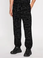 Spodnie sportowe męskie - Versace Jeans Couture Spodnie dresowe 75GAA315 Czarny Regular Fit - miniaturka - grafika 1