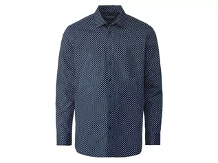 Koszule męskie - NOBEL LEAGUE NOBEL LEAGUE Koszula biznesowa męska, super slim fit, niebieska we wzory 4055334371483 - grafika 1