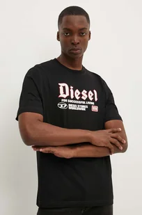 Diesel t-shirt bawełniany T-ADJUST-K1 męski kolor czarny z aplikacją A14789.0GRAI - Koszulki męskie - miniaturka - grafika 1