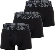 Majtki męskie - UNDER ARMOUR bokserki męskie, 3-pak - Performance Bawełna Trunks, stretch, mieszanka bawełny, jednolity kolor czarny XL - miniaturka - grafika 1