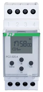 Zegar sterujący programowalny, astronomiczny z programowalną przerwą nocną PCZ-525.4, 1-kanałowy, programowalny przez NFC ANDROID i iOS 24÷264 V - Programatory czasowe - miniaturka - grafika 1