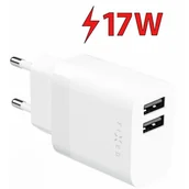 Ładowarki do telefonów - Fixed USB 17W, biała - miniaturka - grafika 1