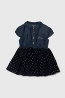 Sukienki i spódniczki dla dziewczynek - Guess sukienka niemowlęca kolor granatowy mini rozkloszowana - miniaturka - grafika 1