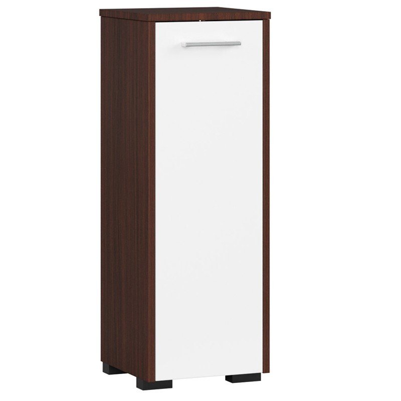Szafka łazienkowa wolnostojąca: jedne drzwiczki, dwie półki, kolor: wenge biały, wymiary mebla: szer: 30 cm, wys: 82 cm, gł: 30 cm