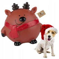 Zabawki dla psów - Zabawka dla psa świąteczna RENIFER GUMOWA PIŁKA DEER piszcząca na święta - miniaturka - grafika 1