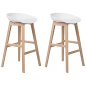 Krzesła - Beliani Zestaw 2 krzeseł barowych biały MICCO - miniaturka - grafika 1