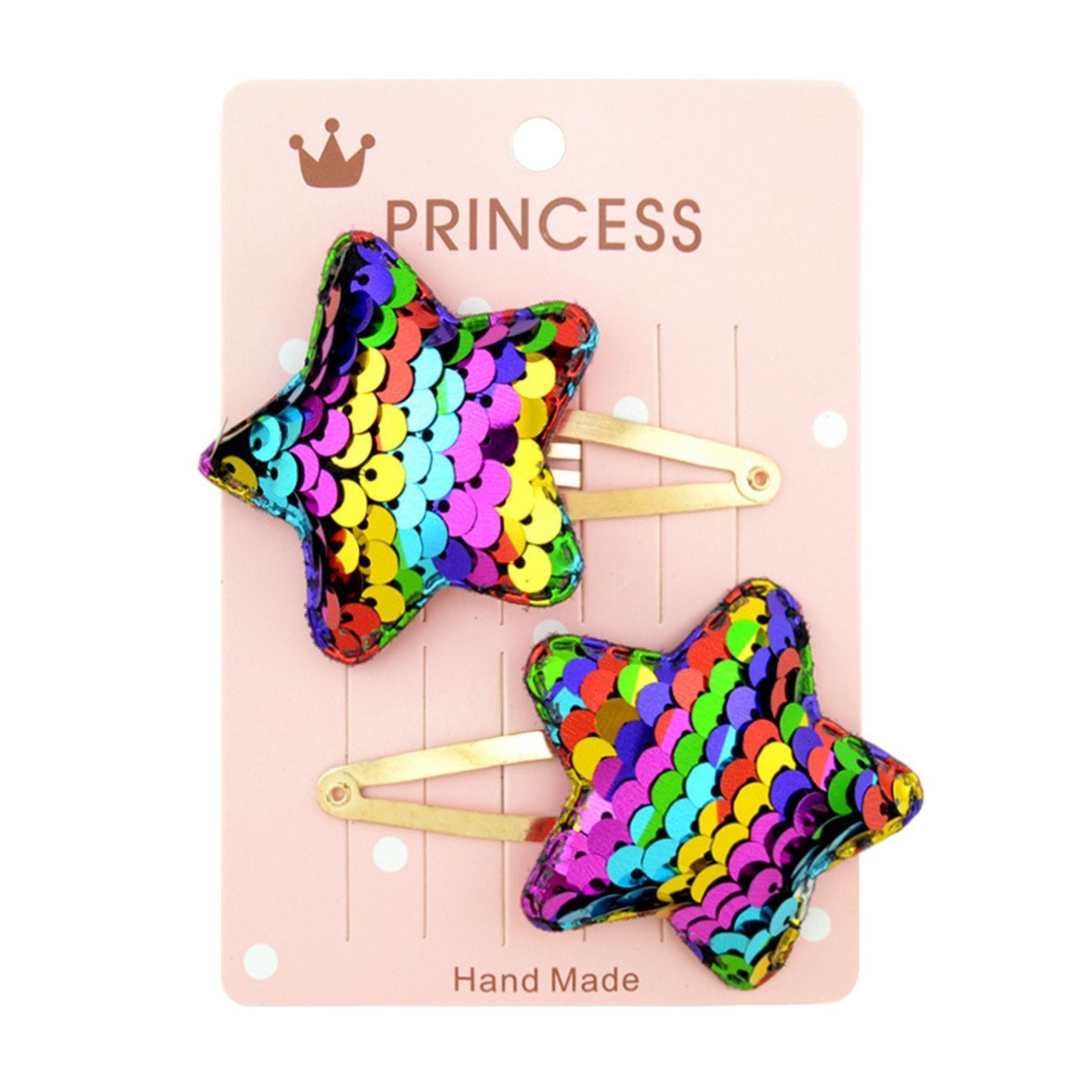 Spinki do Włosów Kolorowe Zestaw 2 Sztuki Gwiazdki Błyszczące dla Dzieci