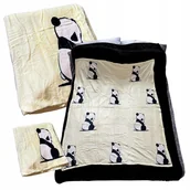 Koce i narzuty dla dzieci - Koc Kocyk Panda Zimowy Ciepły Polarowy W Pandy Narzuta 130x150 - miniaturka - grafika 1