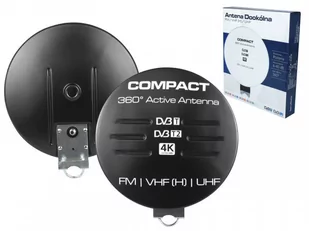 Antena DVB-T Compact z zasilaczem czarna - Anteny TV - miniaturka - grafika 3