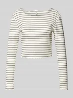 Koszulki i topy damskie - Top krótki o kroju slim fit o fakturze wafla model ‘ANITS’ - miniaturka - grafika 1