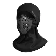 Czapki i chusty sportowe męskie - Kominiarka sportowa z maską i filtrem New Velvet rower motor narty treking - czarna ROCKBROS - miniaturka - grafika 1