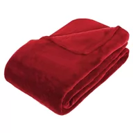 Koce - Atmosphera Koc pluszowy na łóżko 230 x 180 cm czerwony 120503G - miniaturka - grafika 1