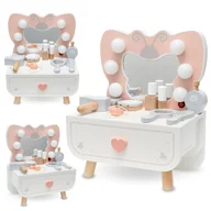 Zabawki AGD - Drewniana mini toaletka z oświetleniem LED - Motylek - miniaturka - grafika 1