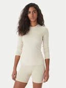 Koszulki i topy damskie - Reebok Koszulka techniczna Reebok x Ewa Chodakowska Moni RK25614CCW Beżowy Slim Fit - miniaturka - grafika 1