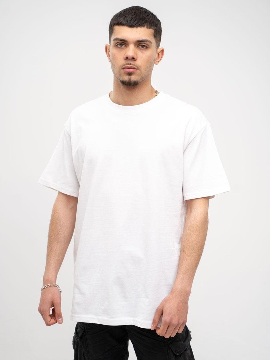 T-SHIRT Koszulka OVERSIZE KRÓTKI RĘKAW OVERSIZE Męska Biała Jigga GŁADKA L