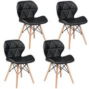 Krzesła - Sofotel Nowoczesne krzesło skandynawskie Sofotel Sigma - czarne 4 szt. 270200-4 - miniaturka - grafika 1
