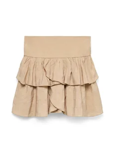Vero Moda Spódnica mini Clara 10336425 Beżowy Regular Fit - Spódnice - miniaturka - grafika 1