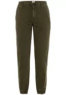 Spodenki męskie - camel active Męskie spodnie typu zwężane fit Toronto Chino, ciemnozielony, 32W / 32L - miniaturka - grafika 1