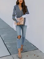 Swetry damskie - LA Angels Kardigan w kolorze szaro-kremowym - miniaturka - grafika 1