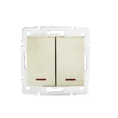 Wyłączniki światła i elektryczne - Kanlux Łącznik dwugrupowy świecznikowy z LED DOMO 01-1120-230 pe 24961 - miniaturka - grafika 1